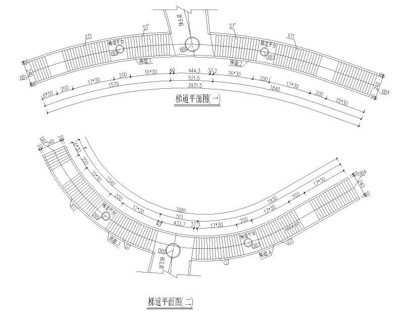 岔路口三角形曲线梁过街人行天桥图纸2020cad - 5