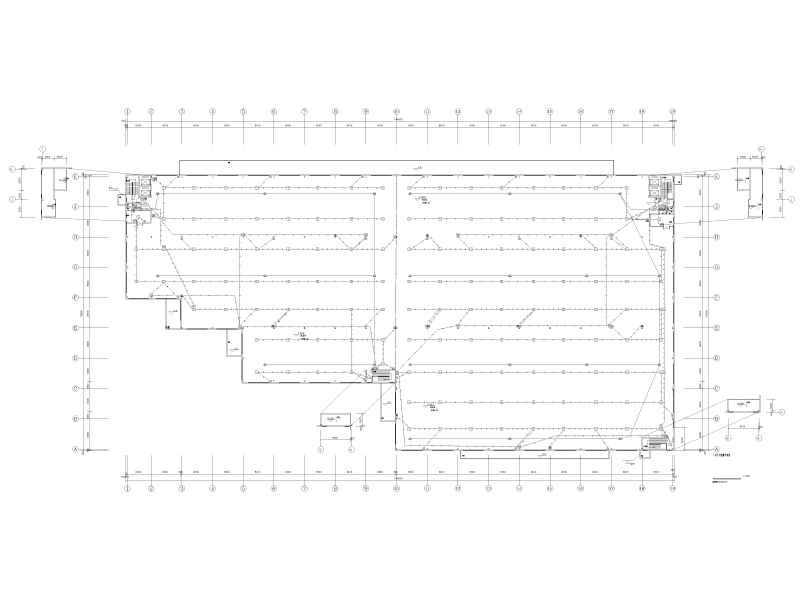 厂房生产车间电气施工图纸cad平面图 - 1