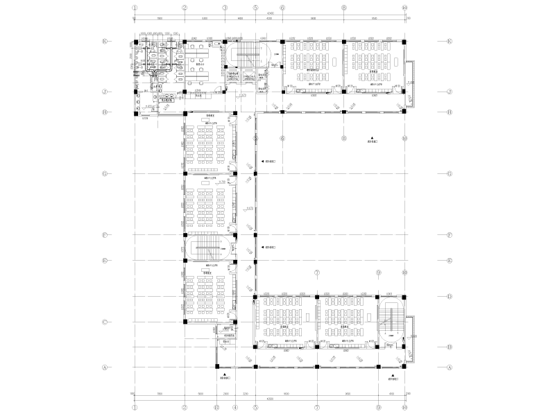 新建教学楼暖通施工图纸cad平面图 - 2