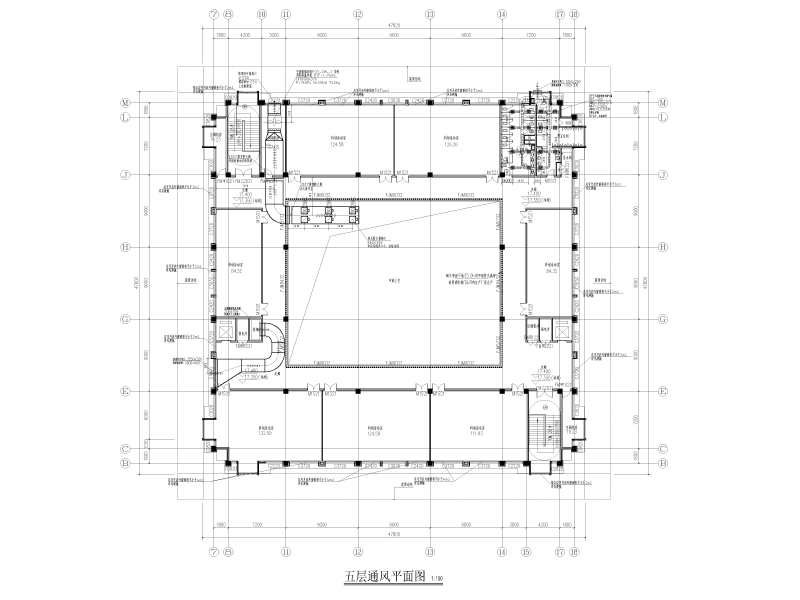 示范性学校暖通施工图纸cad平面图及系统图 - 1