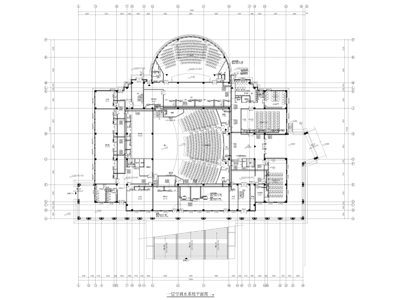 示范性学校暖通施工图纸cad平面图及系统图 - 3