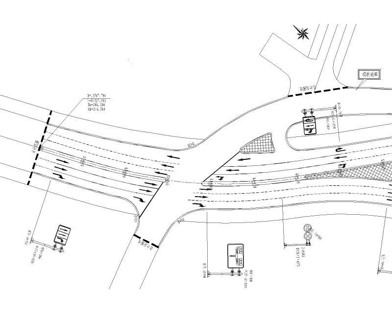双向六车道物流园进场道路交通工程图纸2021cad - 1