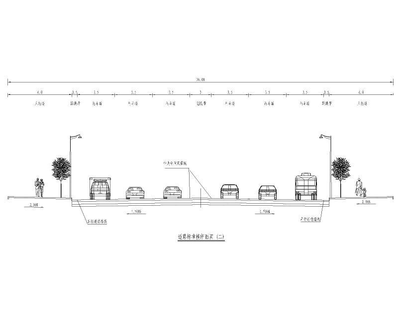 双向六车道物流园进场道路交通工程图纸2021cad - 2