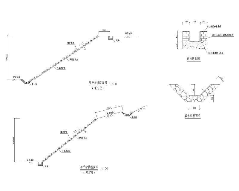 林场搜救基地土方平整及挡土墙边坡防洪图纸cad - 3