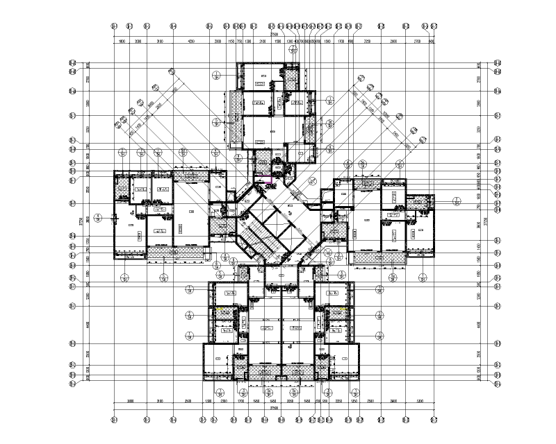 安置房项目铝模结构深化设计图纸2021cad平面图及剖面图 - 1