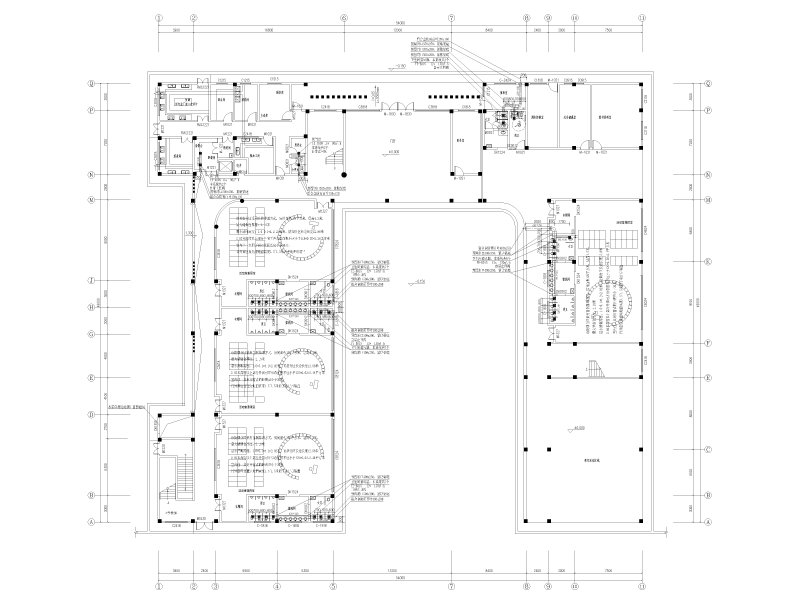 新建幼儿园暖通施工图纸cad平面图 - 3