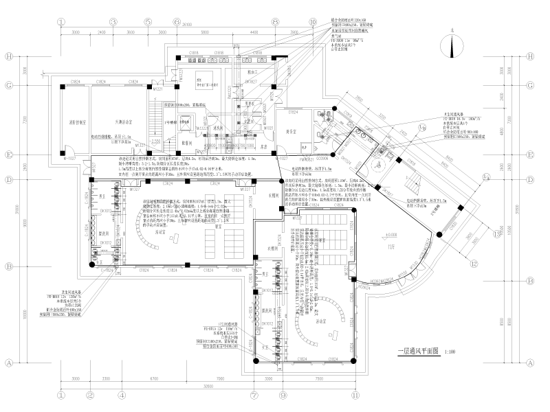 幼儿园建设项目暖通施工图纸cad平面图 - 3