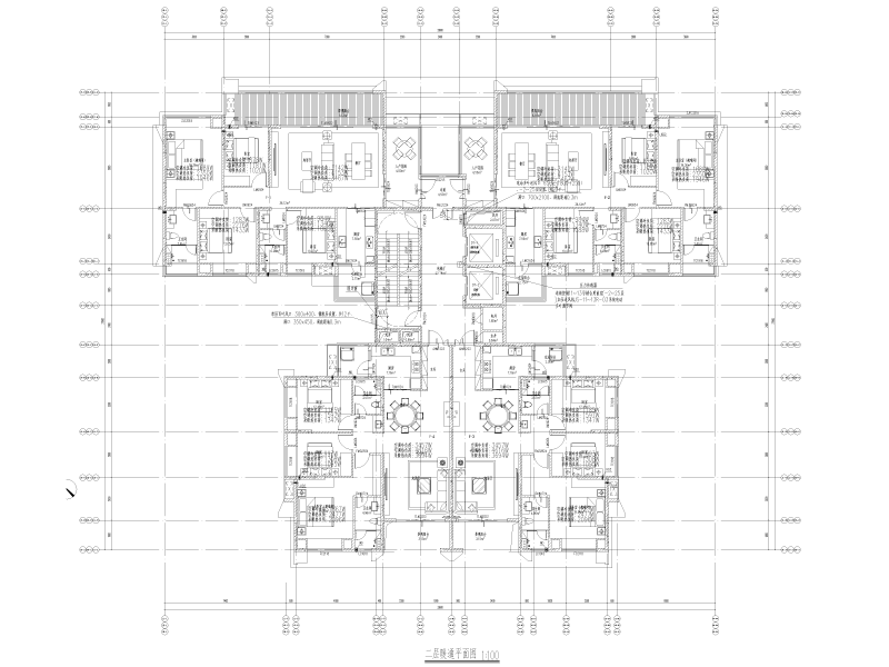 中铁高层住宅暖通施工图纸cad平面图 - 3