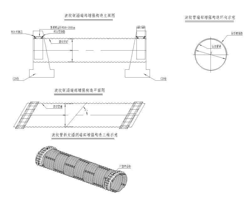 3孔直径10m波纹钢管涵施工图纸示例cad - 3