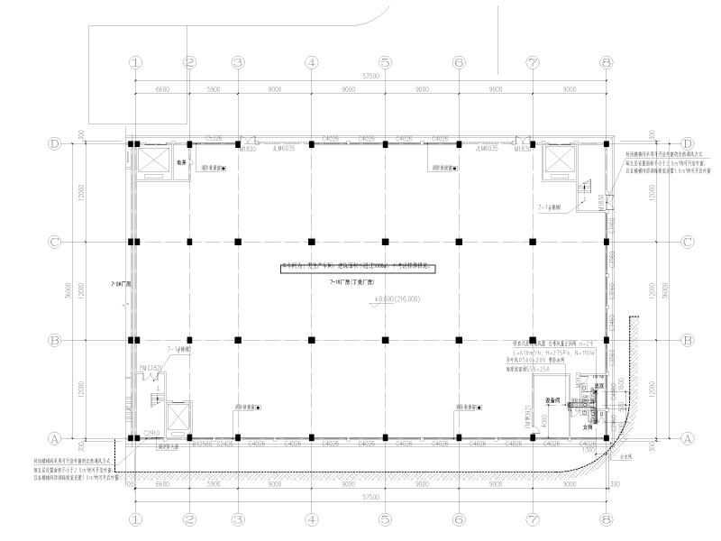 建桥工业园暖通施工图纸cad平面图 - 3