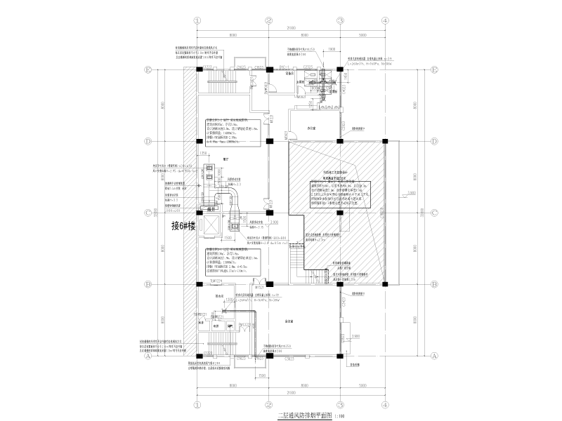 建桥先进制造产业园暖通施工图纸cad平面图 - 1