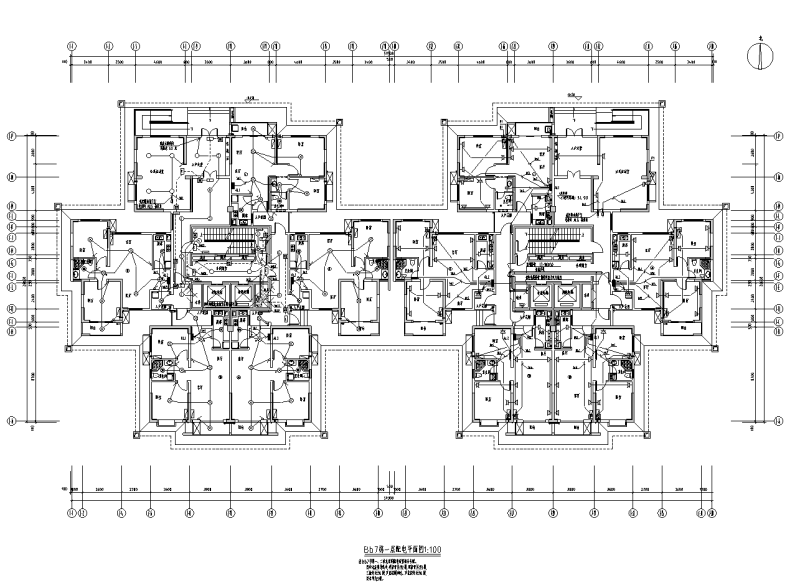 高层住宅电气施工图纸cad平面图及系统图 - 2