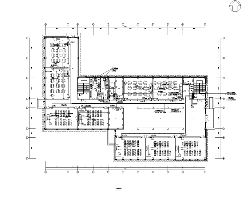 学校艺术综合楼电气施工图纸cad平面图 - 1