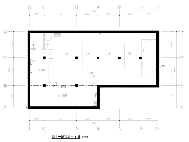 温泉小镇锅炉房电气施工图纸cad平面图 - 1