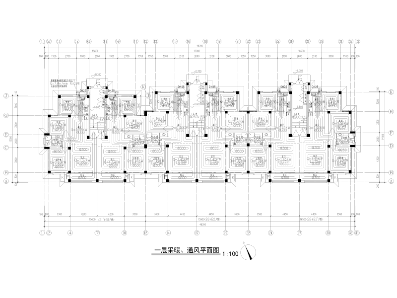 商住小区住宅楼暖通施工图纸（计算书） - 2