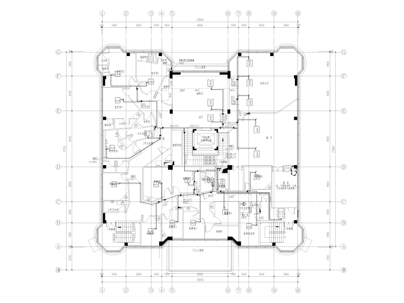 芬兰式温泉馆暖通施工图纸cad - 2