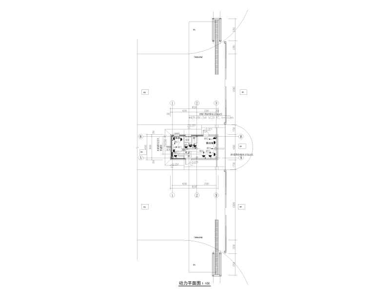 框架钢桁架结构门卫室电气施工图纸cad平面图 - 1