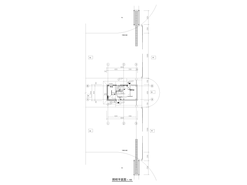 框架钢桁架结构门卫室电气施工图纸cad平面图 - 3