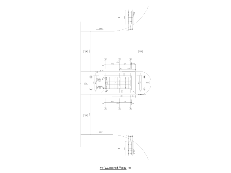 框架钢桁架结构门卫室给排水施工图纸cad平面图及系统图 - 4