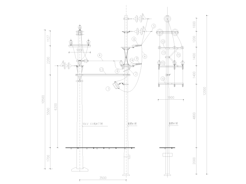 250kVA配变安装工程cad - 1