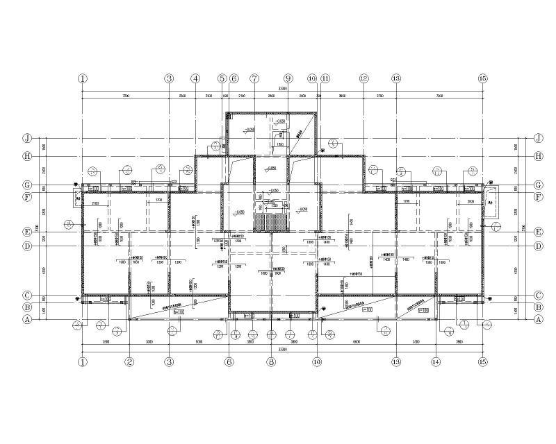 多层剪力墙结构住宅施工图纸2022+24Pcad平面布置图 - 1