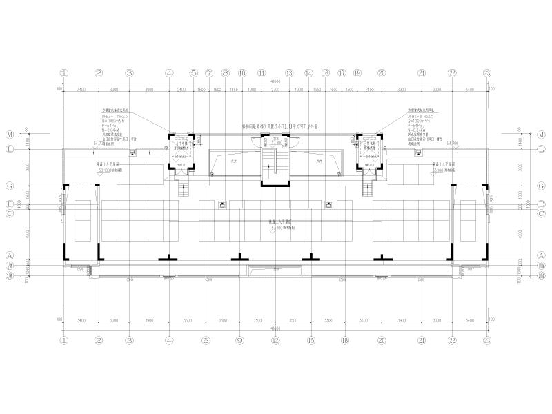 二类高层住宅建筑暖通施工图纸cad平面图 - 3