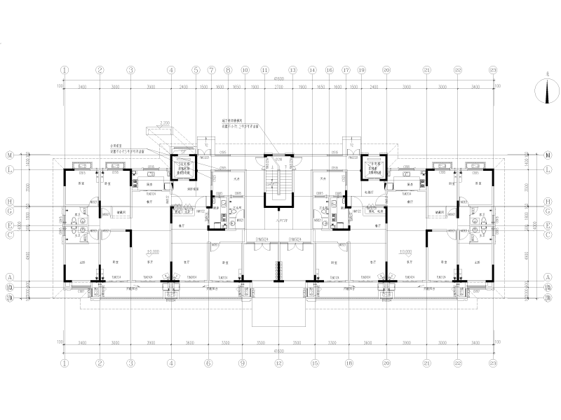 二类高层住宅建筑暖通施工图纸cad平面图 - 4