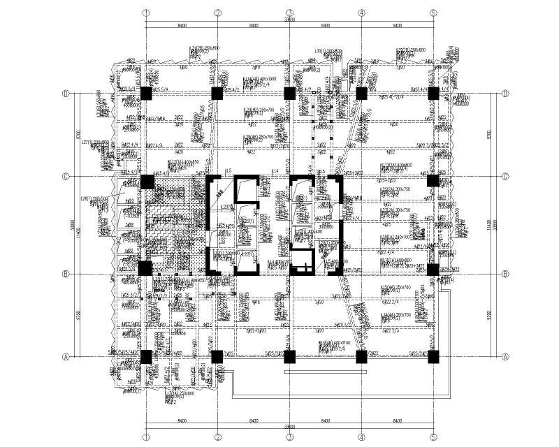 高层框架核心筒结构厂房施工图纸2022+88Pcad - 1