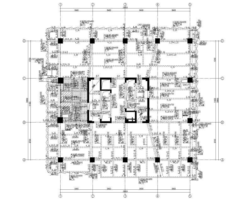 高层框架核心筒结构厂房施工图纸2022+88Pcad - 2