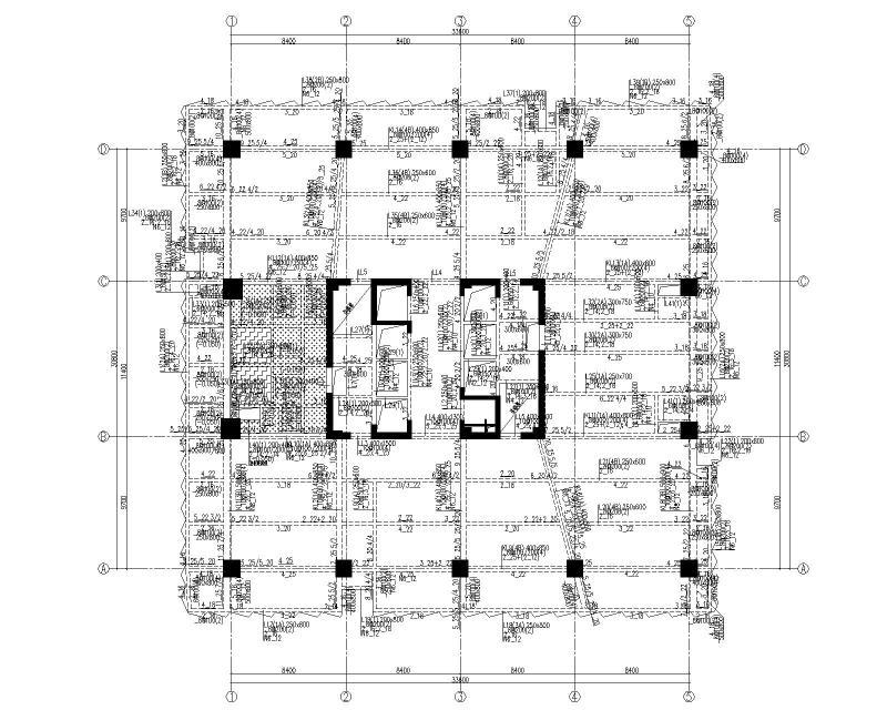 高层框架核心筒结构厂房施工图纸2022+88Pcad - 3