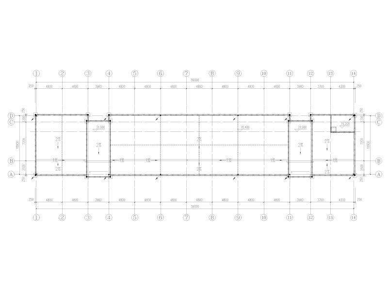 5层框架结构中学教学楼电气施工图纸cad平面图 - 2