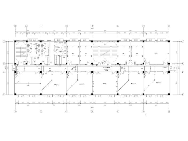 局部6层框架结构教学楼电气施工图纸cad平面图 - 3