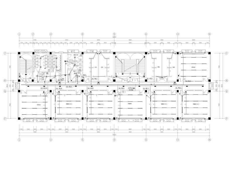 局部6层框架结构教学楼电气施工图纸cad平面图 - 4