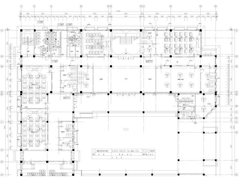 中学新建教学楼工程暖通施工图纸cad平面图 - 1