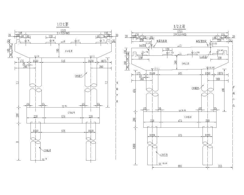 铁路桥墩盖梁系梁施工支架方案含计算书cad - 5