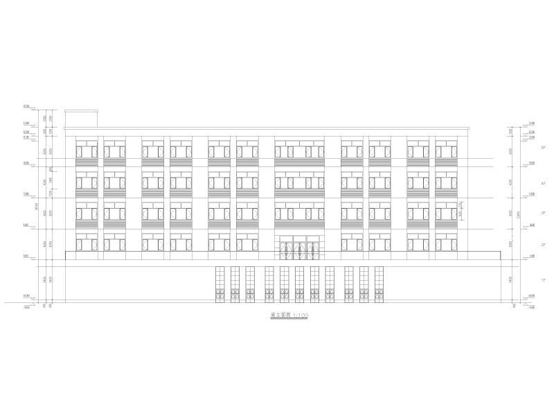 中学教学楼给排水施工图纸cad立面图 - 2