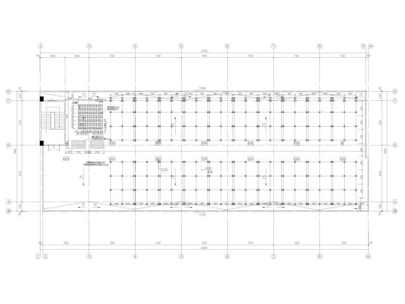汽车科技产业园宿舍楼给排水施工图纸cad平面图 - 3