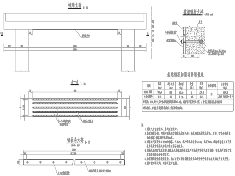 盖梁正弯距负弯距开裂粘贴钢板加固设计图纸cad - 2