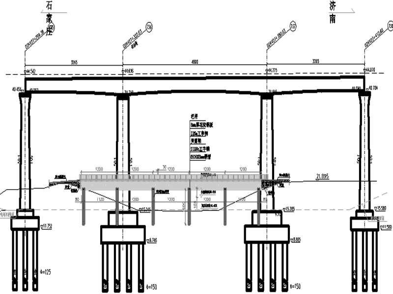 贝雷梁钢栈桥钓鱼法施工专项施工方案附计算cad - 5