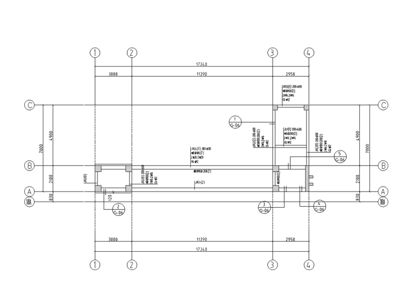 2019框架结构中学校门结构施工图纸cad - 3